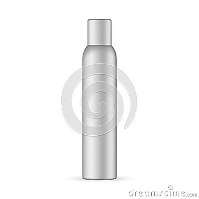 Metallic aerosol bottle mockup isolated Cartoon Illustration